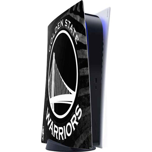 NBA Golden State Warriors Black Animal Print PS5 Digital Edition Console Skin